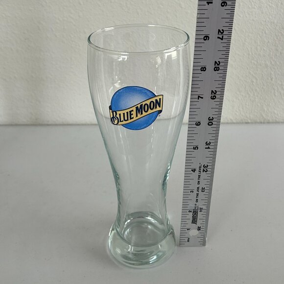 Blue Moon Pilsner Beer Glass Set of 2 Glasses 16 oz Barware Logo - Picture 5 of 6